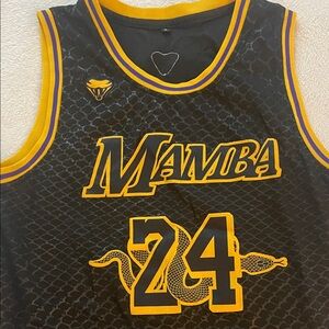Kobe Bryant Black and Yellow Mamba Basketball Jersey
